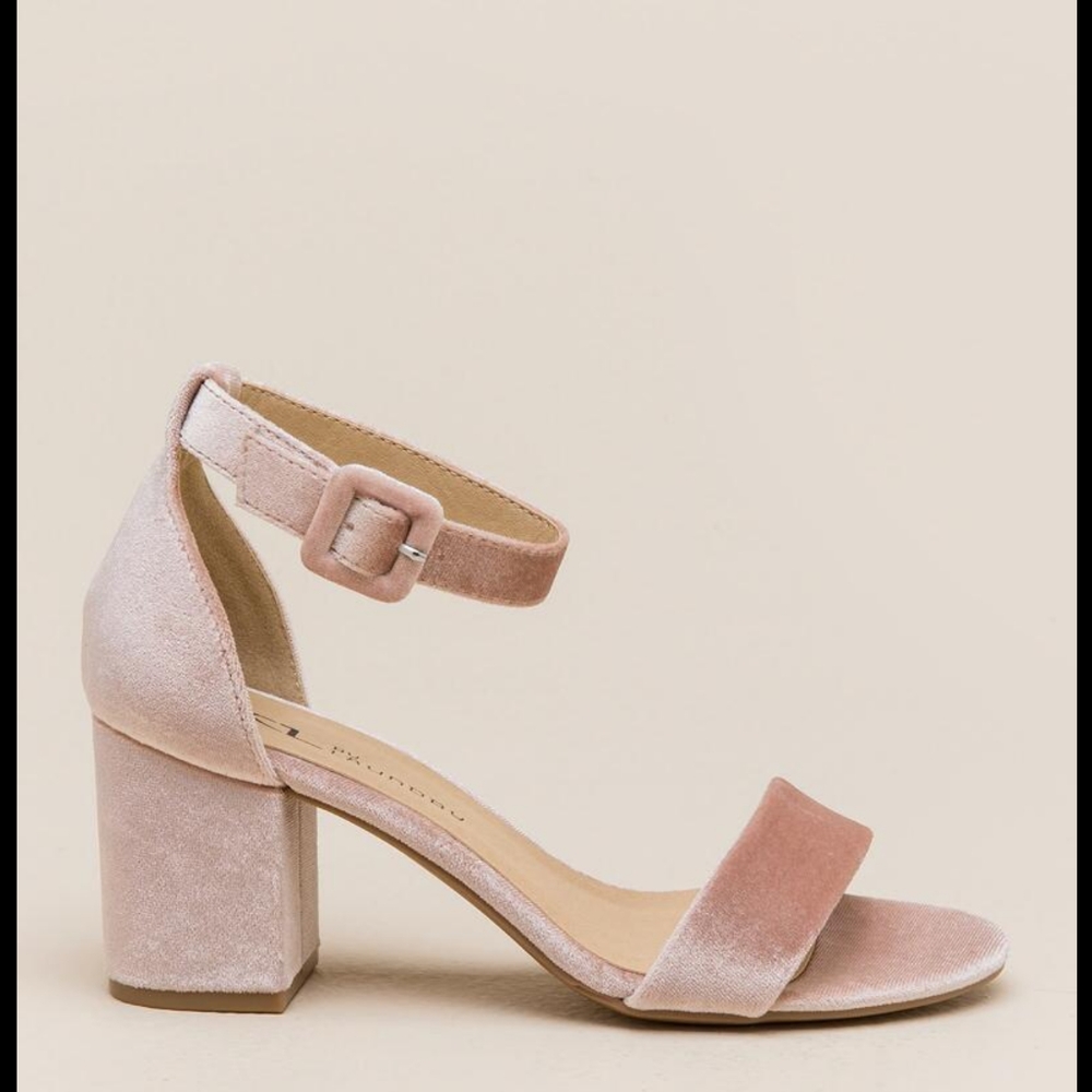 Chinese Laundry Pink Velvet Jody Block Heel Sandal